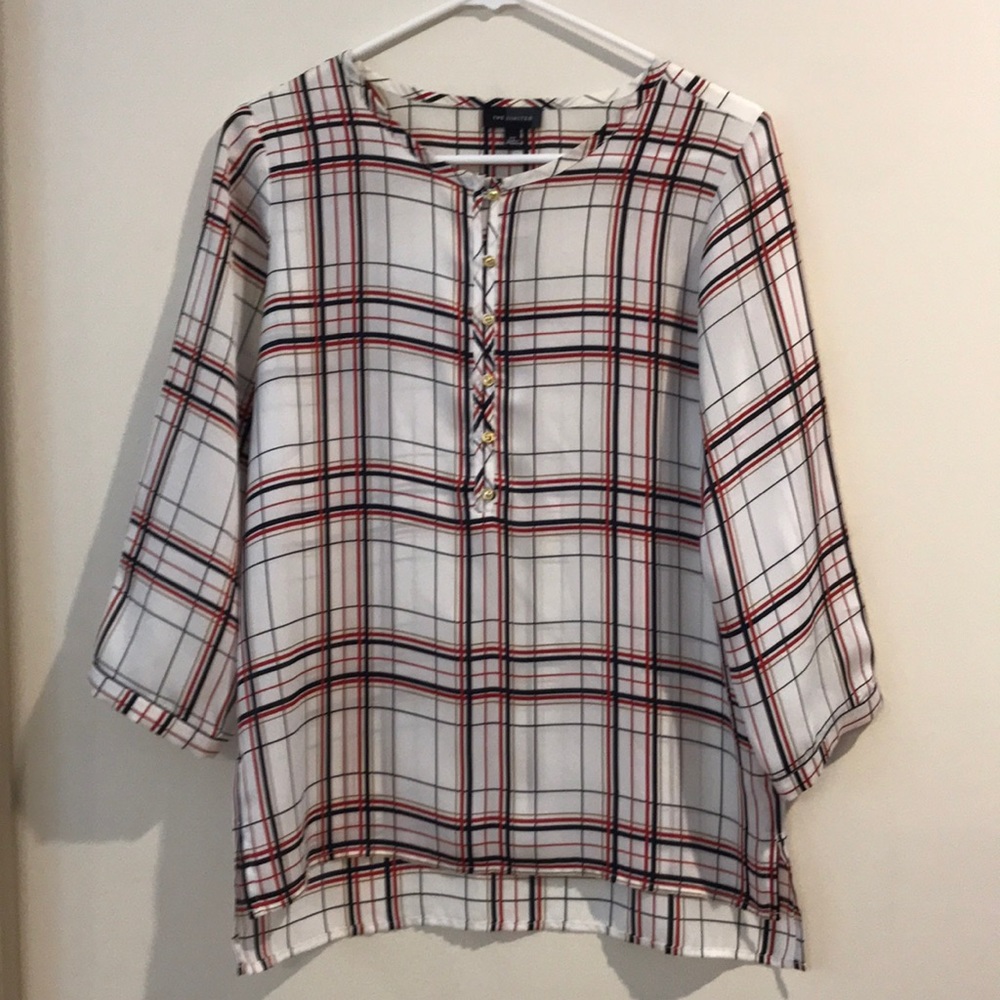 Limited XS plaid long sleeve blouse